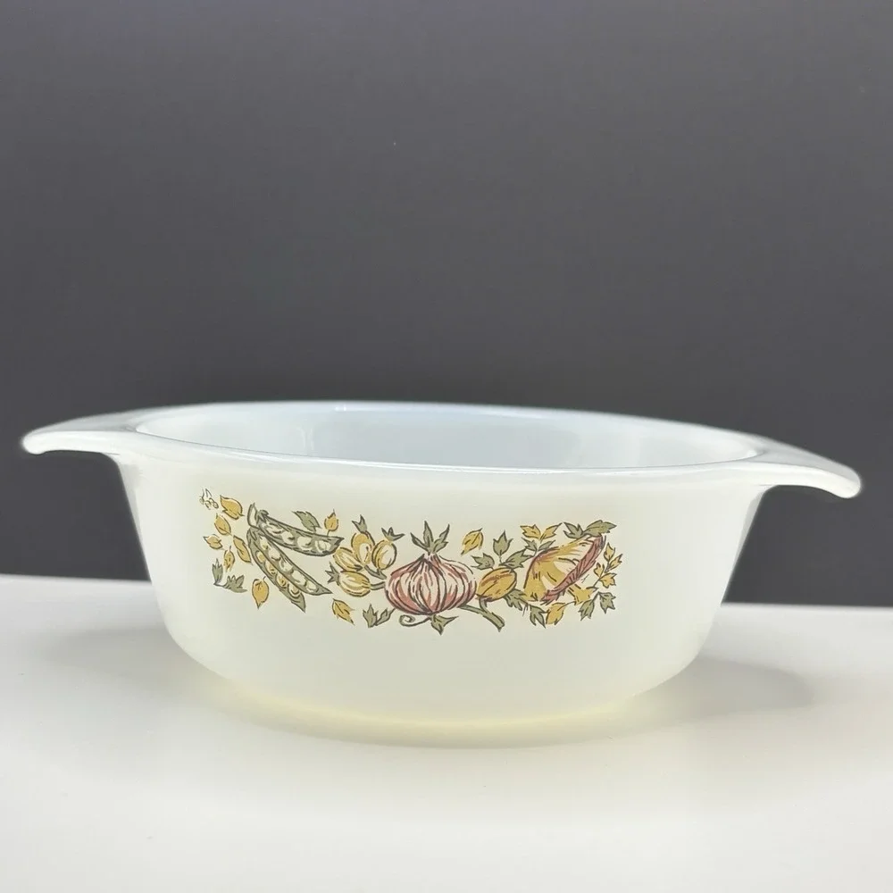 Anchor Hocking Fire King Onion Peas Veggie Mushroom Mini Casserole Dish Bowl